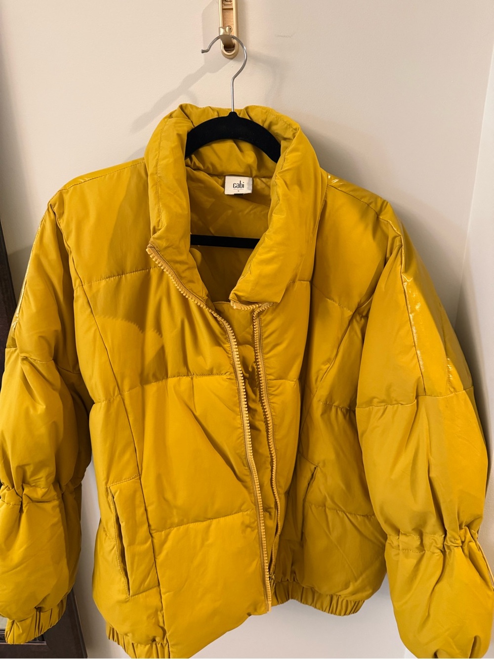 Cabi Puff Piece Puffer Jacket #4228 Mustard Yellow Small